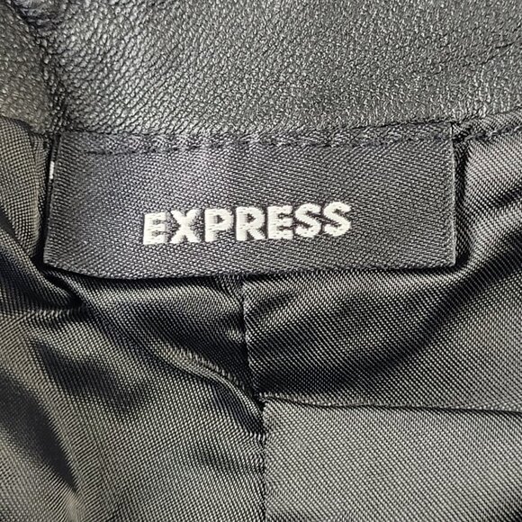 Express women’s black 100% leather bootcut pants size 5/6 - Picture 8 of 11